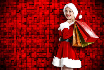 santa claus woman and christmas time 