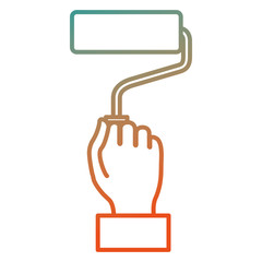 Obraz premium hand with roller paint isolated icon vector illustration design