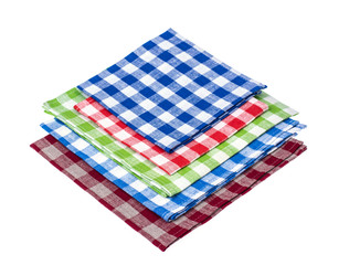 Napkins and kitchen towels of different colors