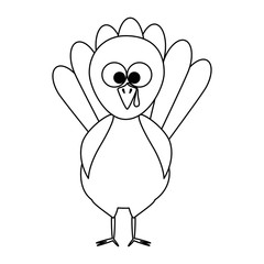 thanksgiving turkey character icon vector illustration design
