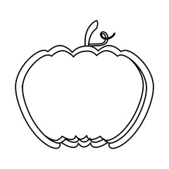 half pumpkin fresh isolated icon vector illustration design