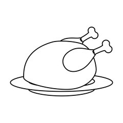 dish with chicken thighs isolated icon vector illustration design