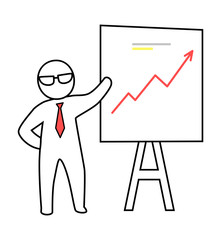 Smart Man Presenting Plan Vector Illustration