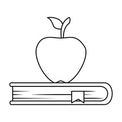 apple fresh with book vector illustration design