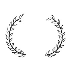 wreath leafs crown icon vector illustration design