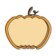 half pumpkin fresh isolated icon vector illustration design
