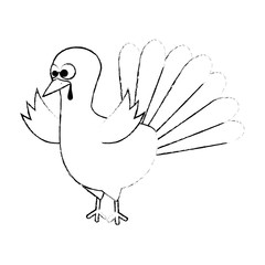 thanksgiving turkey character icon vector illustration design