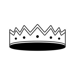 Black crown symbol on the white background