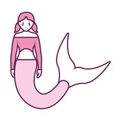 Cute smiling  mermaid icon