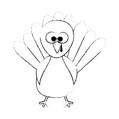 thanksgiving turkey character icon vector illustration design