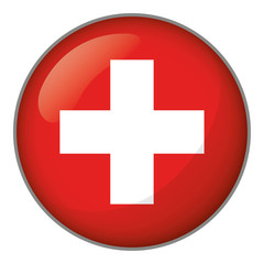 Obraz premium Icon representing button flag of Switzerland. Ideal for catalogs of institutional materials and geography
