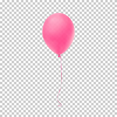Realistic pink balloon.
