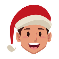 Man with christmas hat icon vector illustration graphic design