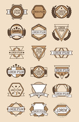 Set Elegant Vintage Elegant Badge