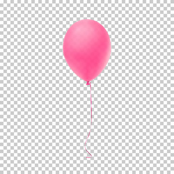 Realistic Pink Balloon.