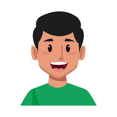 Man face smiling cartoon icon vector illustration graphic design