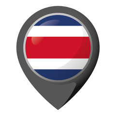 Icon representing location pin with the flag of Costa Rica. Ideal for catalogs of institutional materials and geography