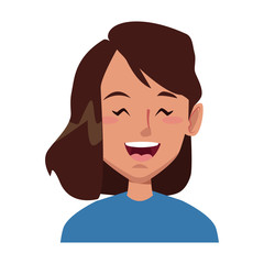 beautiful woman smiling face icon vector illustration graphic design