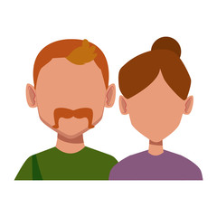 Couple faceless avatar icon vector illustration graphic design