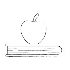 apple fresh with book vector illustration design