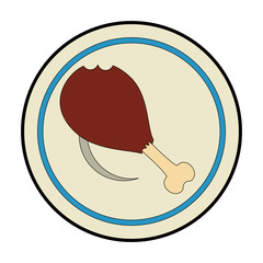 dish with chicken thighs isolated icon vector illustration design