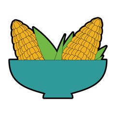 bowl with corn fresh vector illustration design