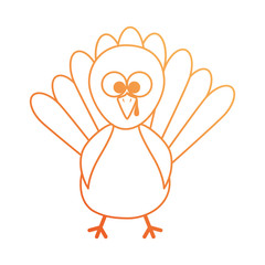 thanksgiving turkey character icon vector illustration design