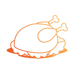 dish with chicken isolated icon vector illustration design