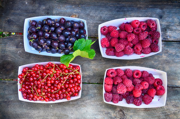 Beeren, Rot, Himbeere, Johannisbeeren, reif, Sommer, gesund, Essen, Dessert, Frisch