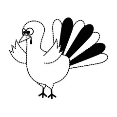 thanksgiving turkey character icon vector illustration design