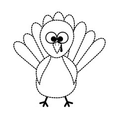 thanksgiving turkey character icon vector illustration design