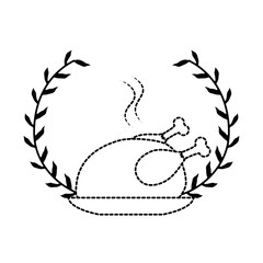 dish with chicken isolated icon vector illustration design