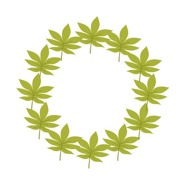 wreath of tropical leaves icon