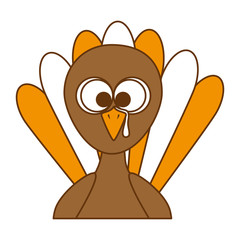 thanksgiving turkey character icon vector illustration design