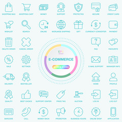 Set of Universal E-Commerce and E-Trade Line Icons. Online Shop pack. Vector Illusitration Isolated On Background.