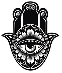 Hamsa, hand of Fatima, vector illustration