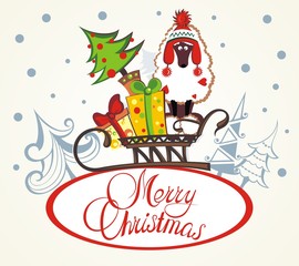 Christmas card with a dog