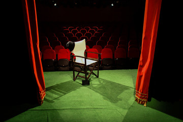 Director's chair on stage