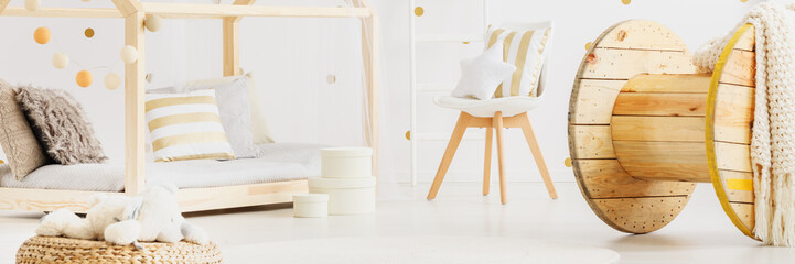 Baby room in white apartment