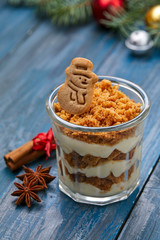 Christmas dessert with cinnamon