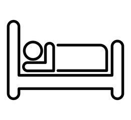 bed icon on white background