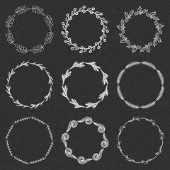 Set of 9 floral wreaths 