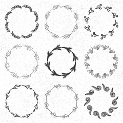 Set of 9 floral wreaths 