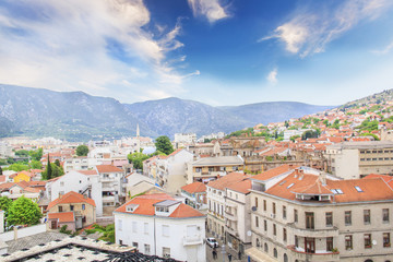 Naklejka na ściany i meble Beautiful view of the city of Mostar, Bosnia and Herzegovina