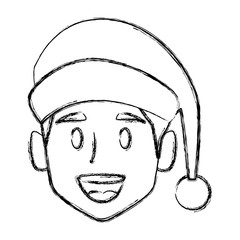 Man with christmas hat icon vector illustration graphic design