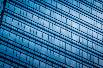 Close-Up of Modern Office Buildings in city of China..