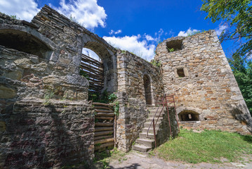 Ruins of castle in Terebovlia town, Ukraine