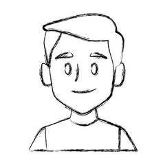 Man face smiling cartoon icon vector illustration graphic design