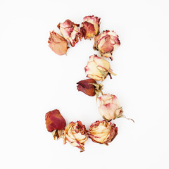 Flat lay. Top view. Minimal fashion photography. Beautiful romantic composition with flowers. St. Valentines Day background