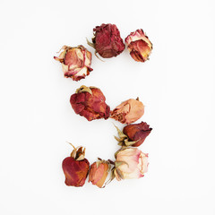 Flat lay. Top view. Minimal fashion photography. Beautiful romantic composition with flowers. St. Valentines Day background